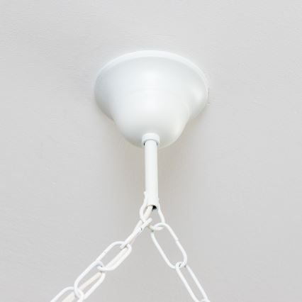 Brilagi - Lysekrone med kæde QUEEN 6xE14/40W/230V bøg/cremefarvet