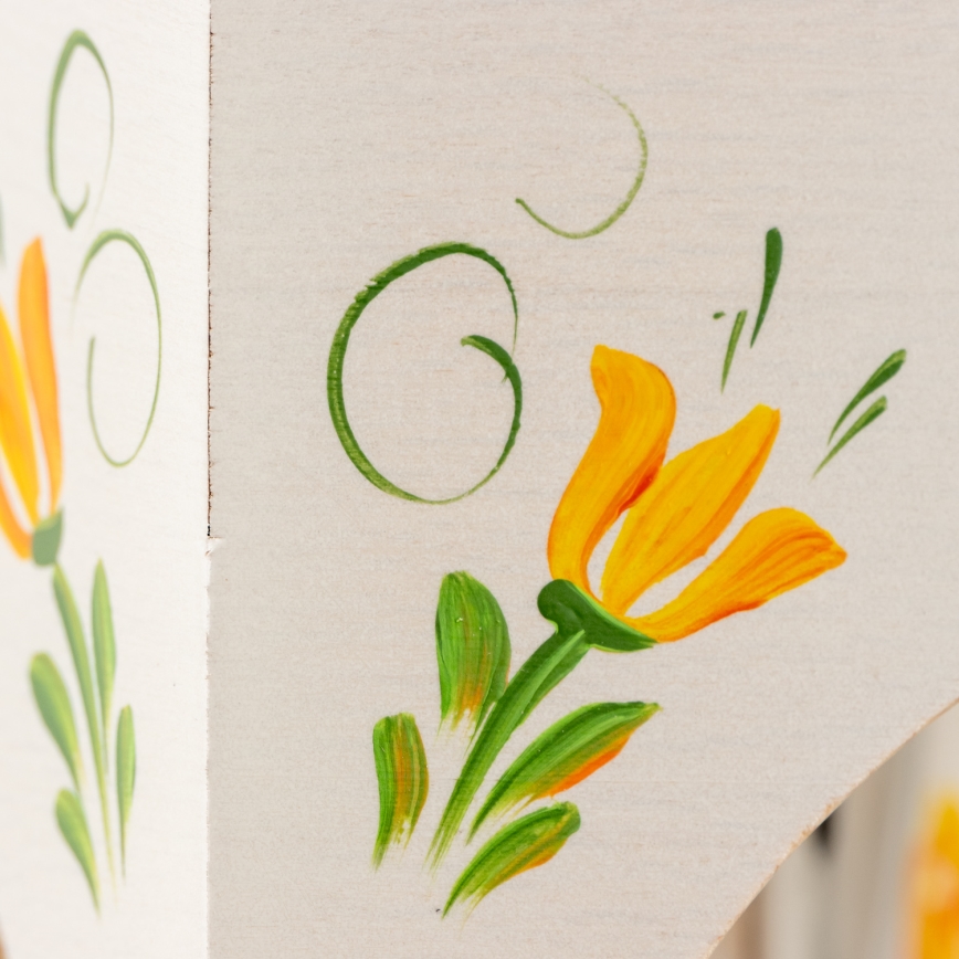 Brilagi - Lysekrone med kæde QUEEN 6xE14/40W/230V bøg/cremefarvet