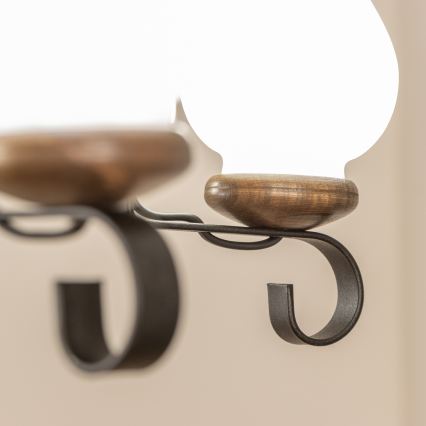 Brilagi - Lysekrone med kæde ROATA 5xE14/40W/230V Ø 70 cm bøg/valnød