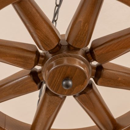 Brilagi - Lysekrone med kæde ROATA 5xE14/40W/230V Ø 70 cm bøg/valnød