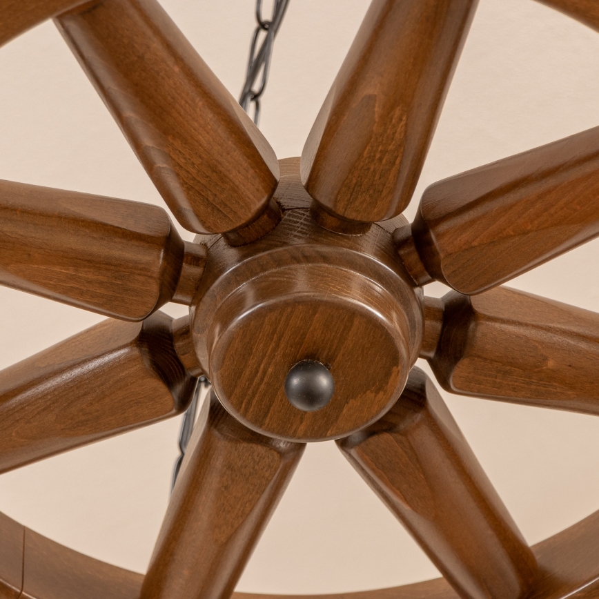 Brilagi - Lysekrone med kæde ROATA 5xE14/40W/230V Ø 70 cm bøg/valnød