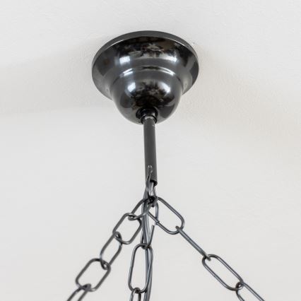 Brilagi - Lysekrone med kæde ROATA 5xE14/40W/230V Ø 70 cm bøg/valnød