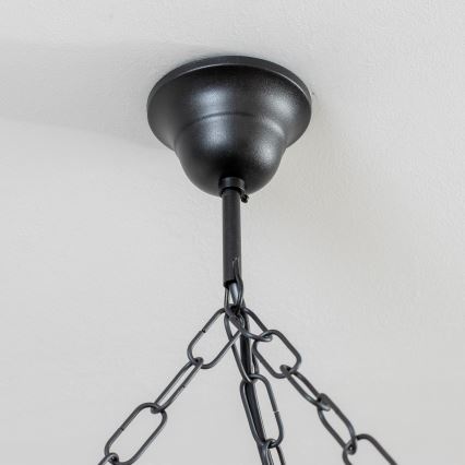 Brilagi - Lysekrone med kæde ROATA 6xE14/40W/230V Ø 70 cm i bøg