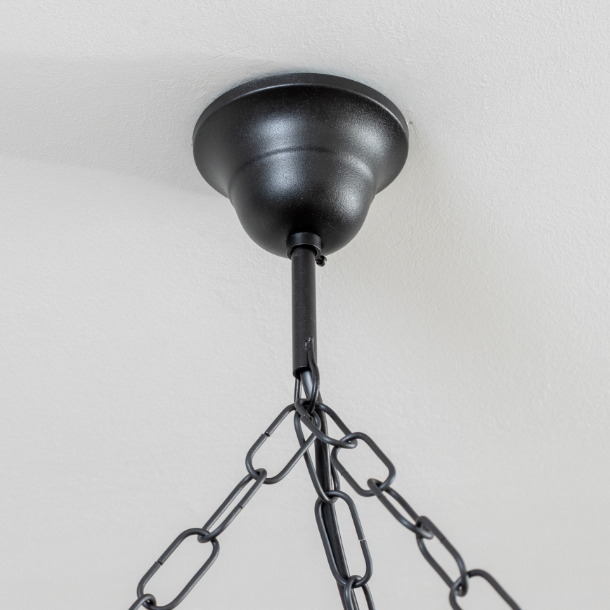 Brilagi - Lysekrone med kæde ROATA 6xE14/40W/230V Ø 70 cm i bøg