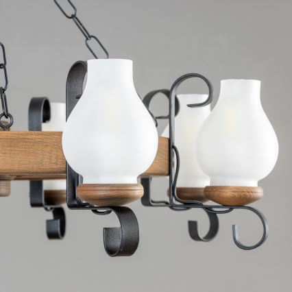 Brilagi - Lysekrone med kæde ROATA 8xE14/40W/230V diameter 70 cm bøg