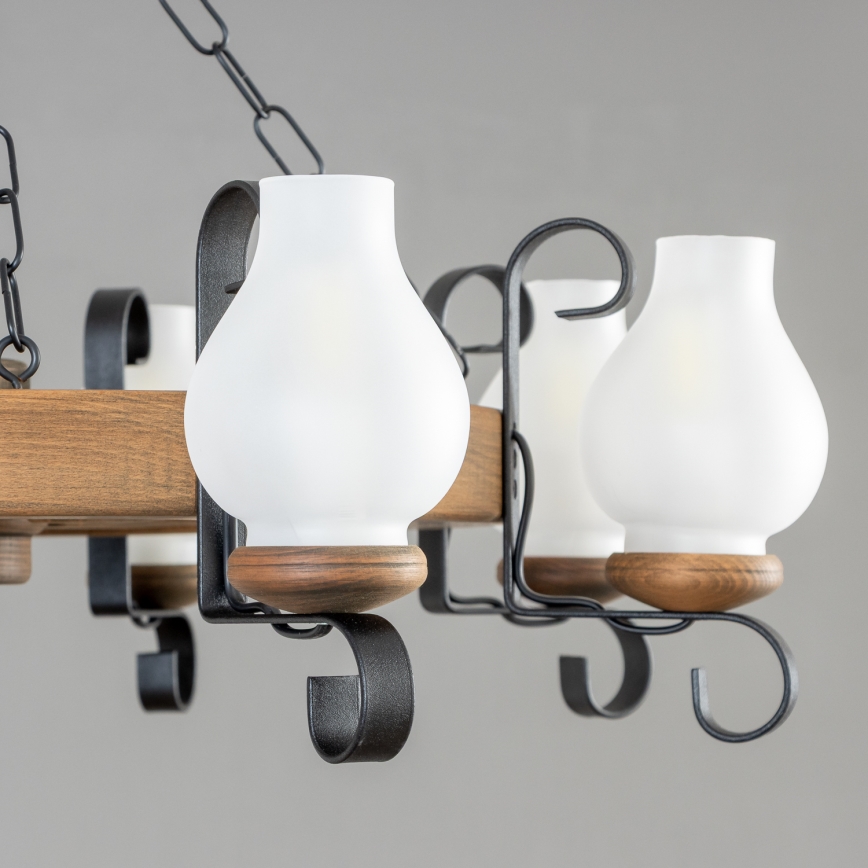 Brilagi - Lysekrone med kæde ROATA 8xE14/40W/230V diameter 70 cm bøg