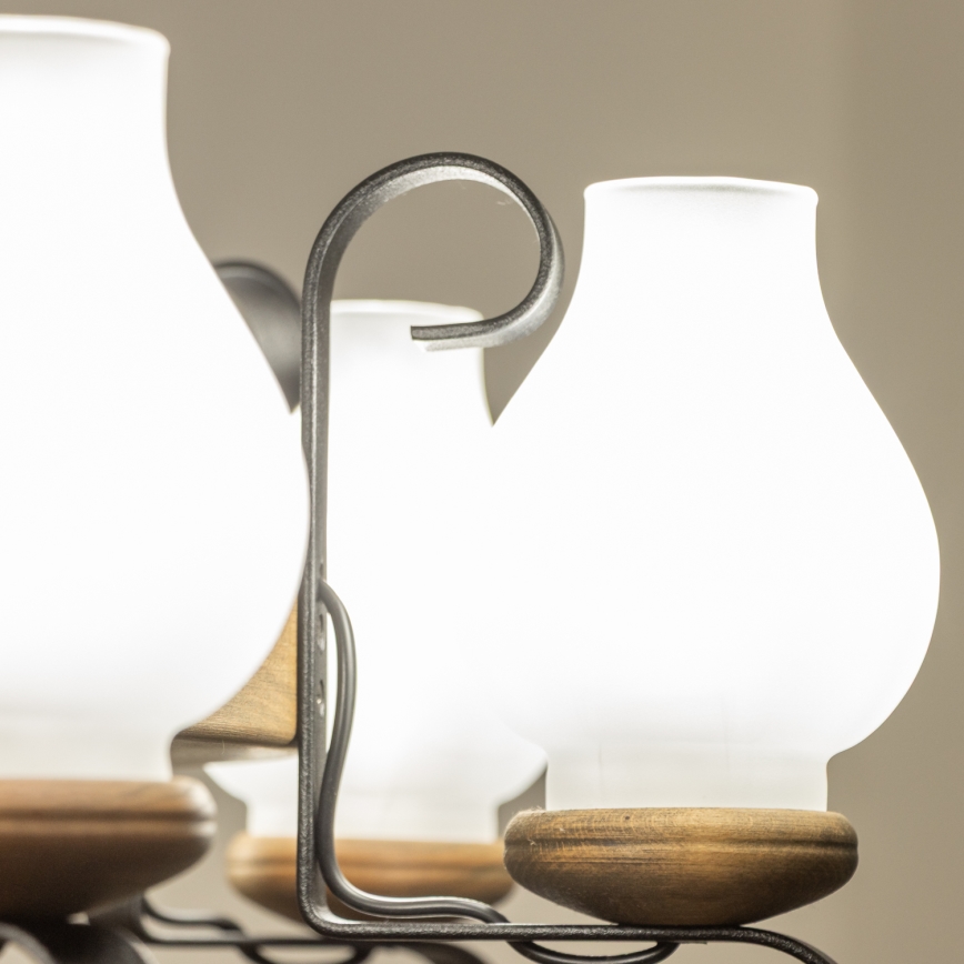 Brilagi - Lysekrone med kæde ROATA 8xE14/40W/230V diameter 70 cm bøg