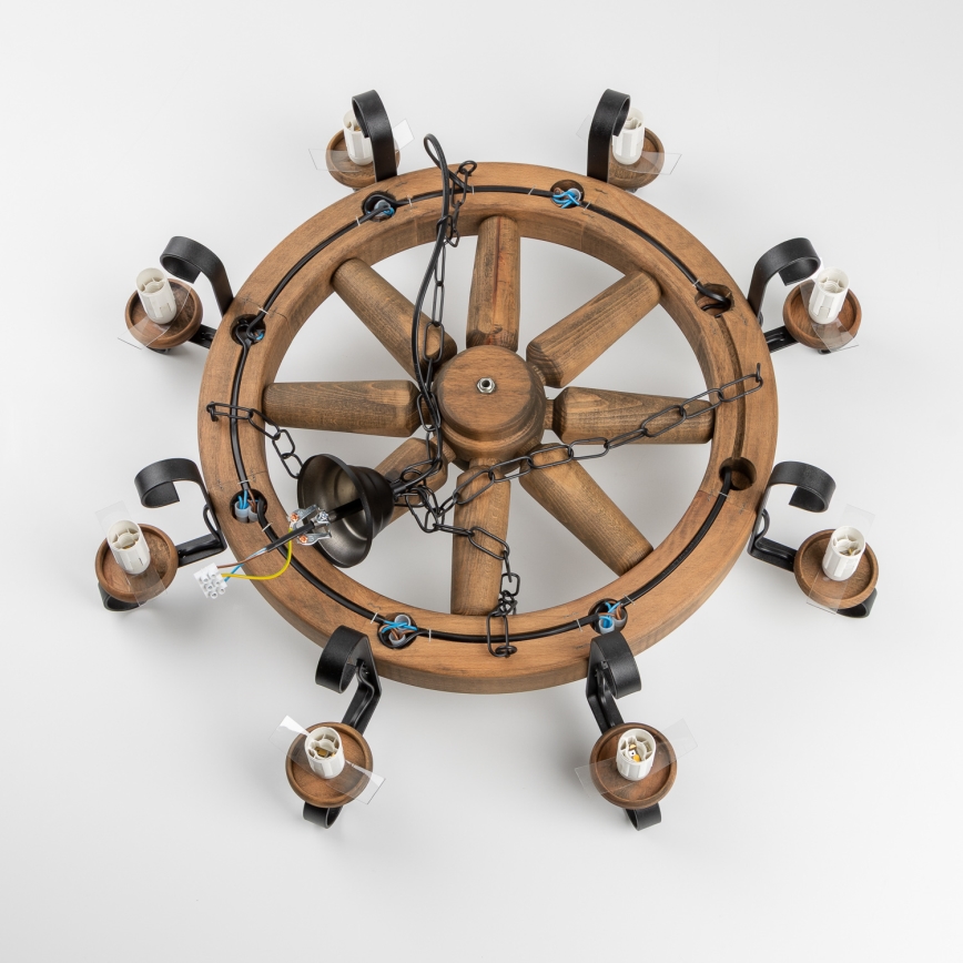 Brilagi - Lysekrone med kæde ROATA 8xE14/40W/230V diameter 70 cm bøg