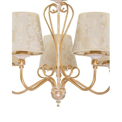 Brilagi - Lysekrone med kæde SONIA 5xE27/15W/230V Ø 64 cm creme/patina
