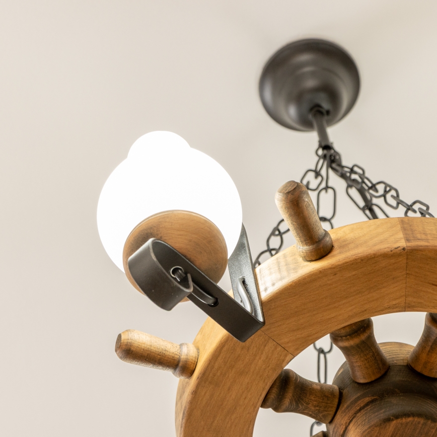 Brilagi - Lysekrone med kæde TIMONA 4xE14/40W/230V Ø 50 cm bøg