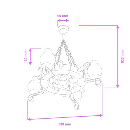 Brilagi - Lysekrone med kæde TIMONA 4xE14/40W/230V Ø 50 cm bøg