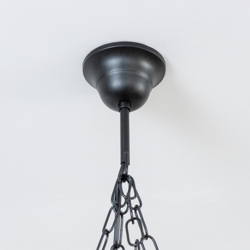 Brilagi - Lysekrone med kæde TIMONA 4xE14/40W/230V Ø 50 cm bøg/valnød