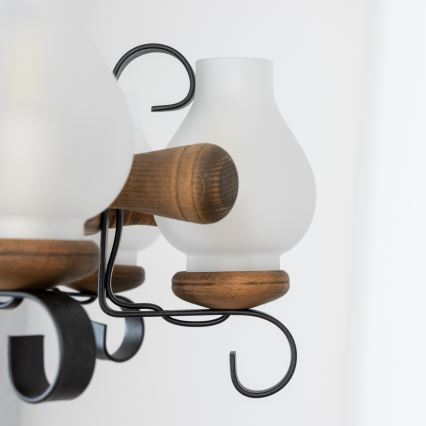 Brilagi - Lysekrone med kæde TIMONA 8xE14/40W/230V Ø 70 cm bøg