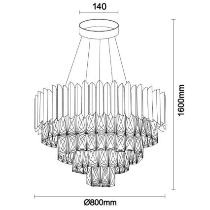 Brilagi - lysekrone med wireophæng CARLOS 11xE14/40W/230V Ø 80 cm