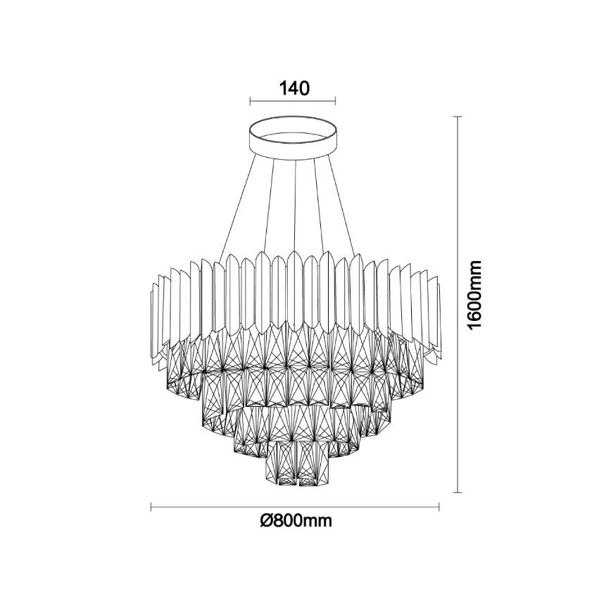 Brilagi - lysekrone med wireophæng CARLOS 11xE14/40W/230V Ø 80 cm