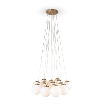 Brilagi - Lysekrone med wireophæng GLOBE 15xE14/15W/230V hvid