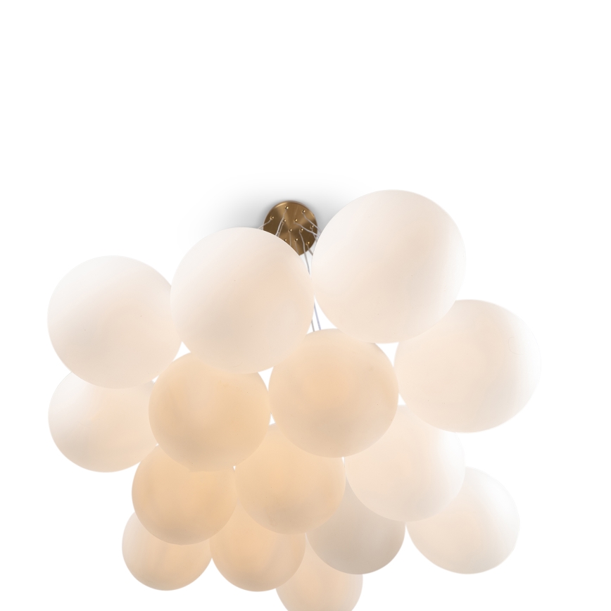 Brilagi - Lysekrone med wireophæng GLOBE 15xE14/15W/230V hvid