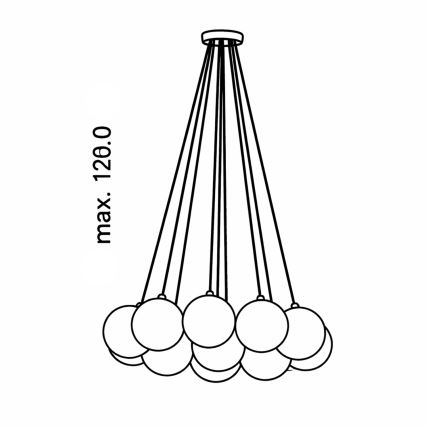 Brilagi - Lysekrone med wireophæng GLOBE 15xE14/15W/230V hvid