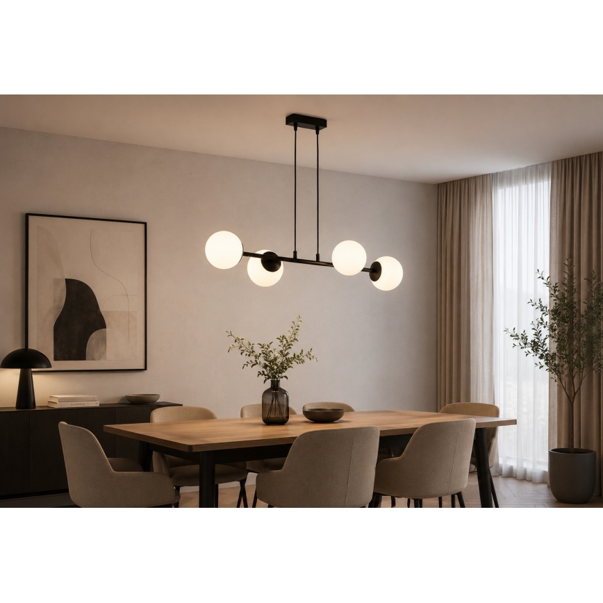 Brilagi - Lysekrone på kabel MILO 4xE27/60W/230V sort