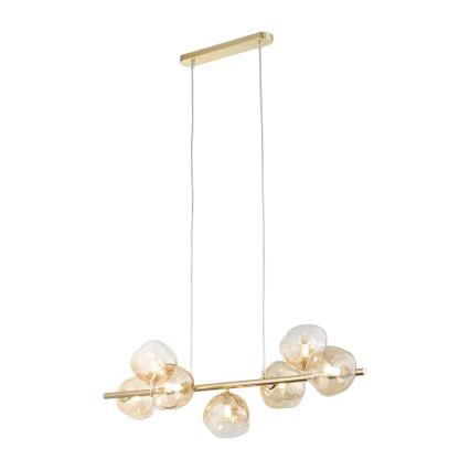 Brilagi - Lysekrone på kabel VULCANO 7xG9/8W/230V guld/røget beige