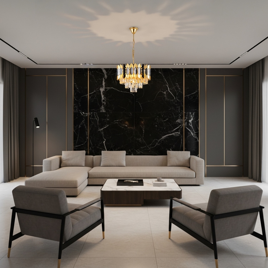 Brilagi - Lysekrone på kæde CRISTAL 5xE14/40W/230V Ø 38 cm