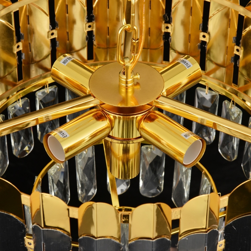 Brilagi - Lysekrone på kæde CRISTAL 5xE14/40W/230V Ø 38 cm