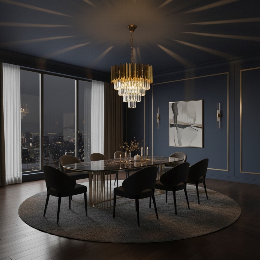 Brilagi - Lysekrone på kæde CRISTAL 5xE14/40W/230V Ø 45 cm