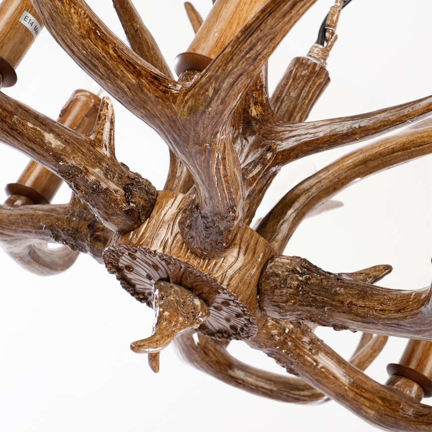 Brilagi - Lysekrone på kæde DEER 6xE14/10W/230V Ø 70 cm i gevir-design