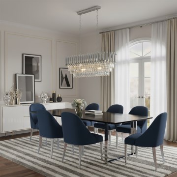 Brilagi - Lysekrone på kæde ECLIPSE 10xE14/10W/230V 78x28 cm sølv