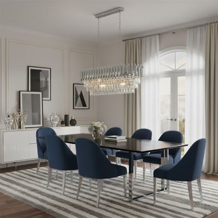 Brilagi - Lysekrone på kæde ECLIPSE 10xE14/10W/230V 78x28 cm sølv