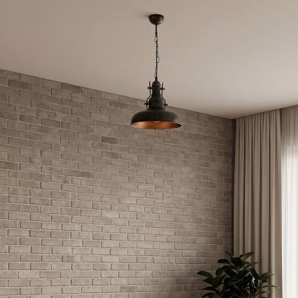 Brilagi - Lysekrone på kæde PYRONIC 1xE27/40W/230V Ø 32 cm bronze/patina