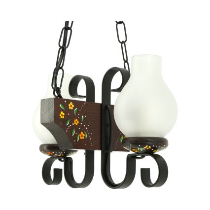 Brilagi - Lysekrone på kæde QUEEN 2xE14/40W/230V bøg/wenge