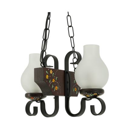 Brilagi - Lysekrone på kæde QUEEN 2xE14/40W/230V bøg/wenge