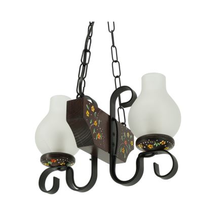 Brilagi - Lysekrone på kæde QUEEN 2xE14/40W/230V bøg/wenge