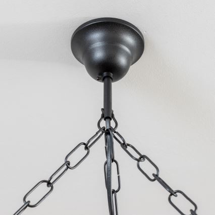 Brilagi - Lysekrone på kæde ROATA 6xE14/40W/230V Ø 70 cm bøg/valnød