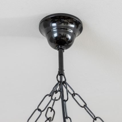 Brilagi - Lysekrone på kæde ROATA 8xE14/40W/230V Ø 70 cm bøg/valnød