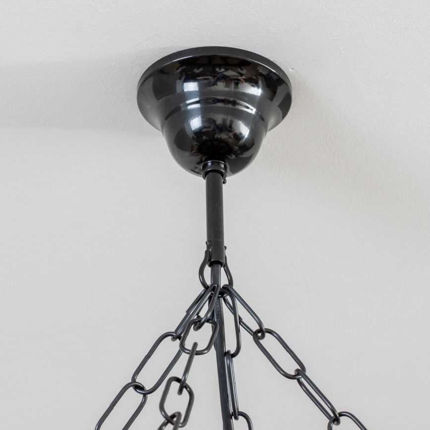 Brilagi - Lysekrone på kæde ROATA 8xE14/40W/230V Ø 70 cm bøg/valnød