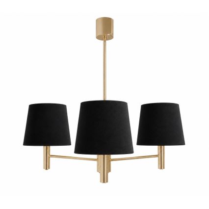 Brilagi - Lysekrone på stang MONTE 3xE27/60W/230V sort/guld