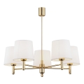 Brilagi - Lysekrone på stang MONTE 5xE27/15W/230V creme/guld