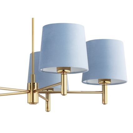 Brilagi - Lysekrone på stang MONTE 5xE27/60W/230V blå/guld