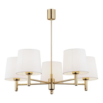 Brilagi - Lysekrone på stang MONTE 5xE27/60W/230V creme/guld
