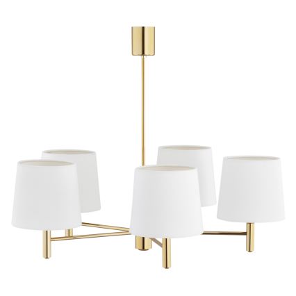 Brilagi - Lysekrone på stang MONTE 5xE27/60W/230V creme/guld