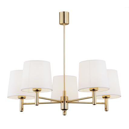 Brilagi - Lysekrone på stang MONTE 5xE27/60W/230V creme/guld