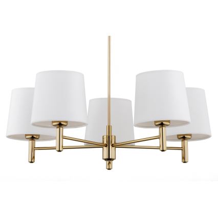 Brilagi - Lysekrone på stang MONTE 5xE27/60W/230V creme/guld