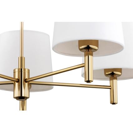 Brilagi - Lysekrone på stang MONTE 5xE27/60W/230V creme/guld