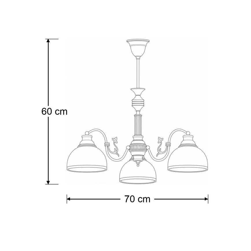 Brilagi - Lysekrone på stang TAURUS 3xE27/15W/230V Ø 70 cm i bronze
