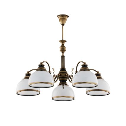 Brilagi - Lysekrone på stang TAURUS 5xE27/15W/230V Ø 70 cm bronze