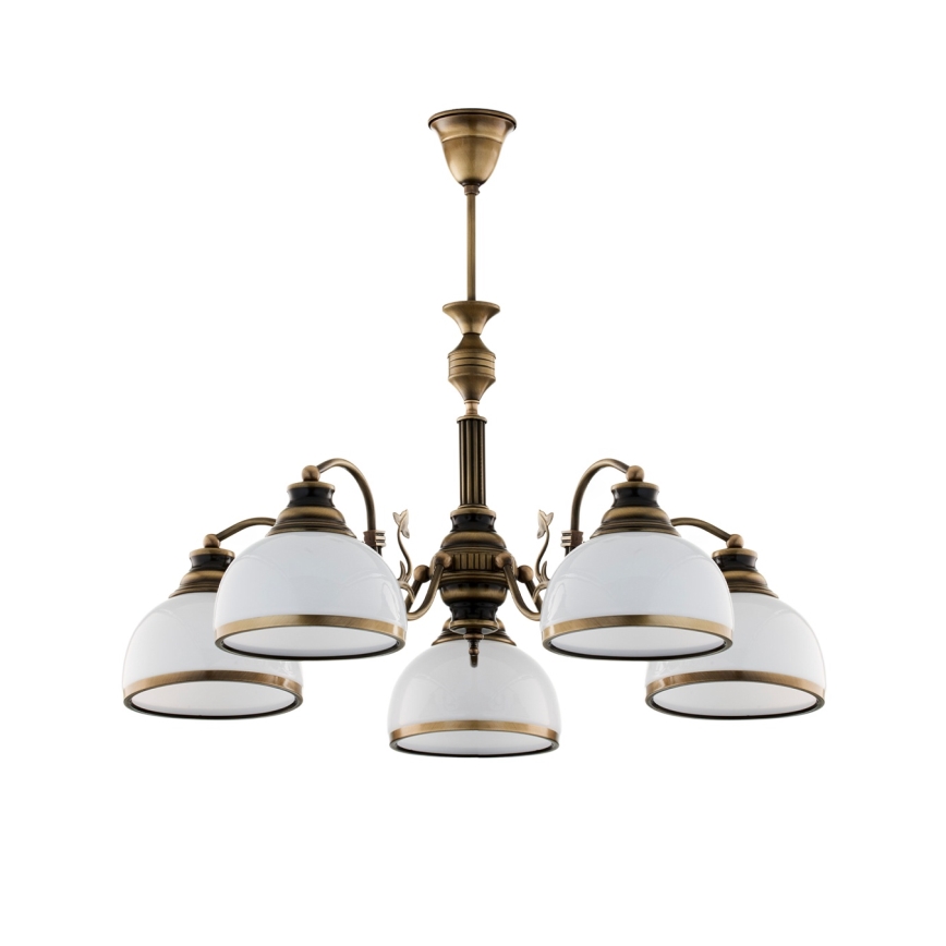 Brilagi - Lysekrone på stang TAURUS 5xE27/15W/230V Ø 70 cm bronze