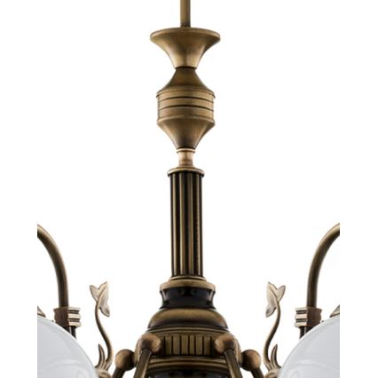 Brilagi - Lysekrone på stang TAURUS 5xE27/15W/230V Ø 70 cm bronze