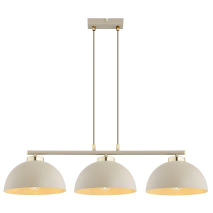 Brilagi - Lysekrone på wire MOON 3xE27/60W/230V beige/guld